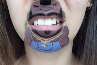 Illustration for article titled Girl transforms her mouth into cute famous characters with just makeup